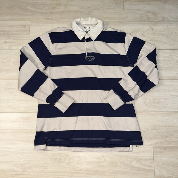 Izod Other - IZOD Varsity Rugby shirt Mens Navy striped Long Sleeve Size Large Sporty Classic
